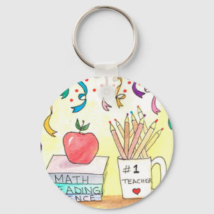 #1 Teacher Gift Key Chain Art