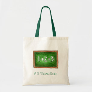 #1 Teacher School Chalkboard Math Teacher Gift Bag