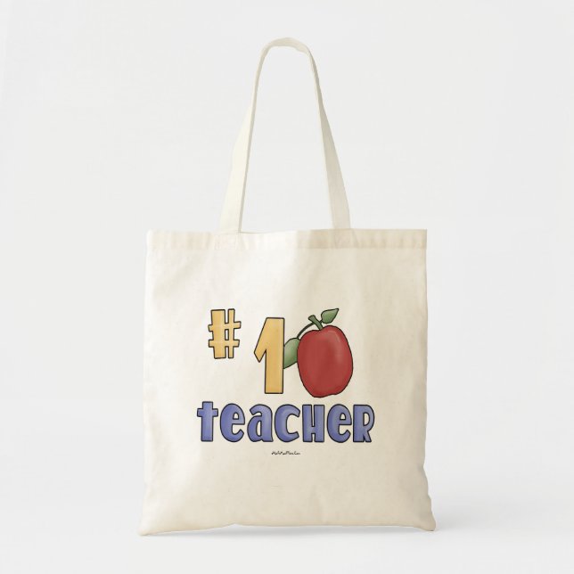 #1 Teacher Tote Bag (Front)