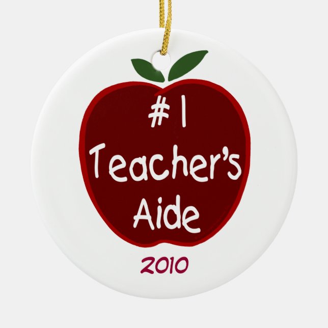 #1 Teacher's Aide Ornament (Front)