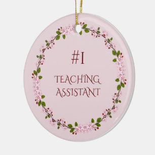 #1 Teaching Assistant Ceramic Tree Decoration