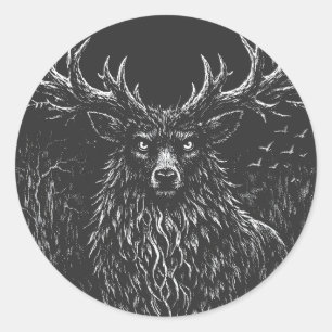 1. The Shadow Stag by BurnsInHell Classic Round Sticker