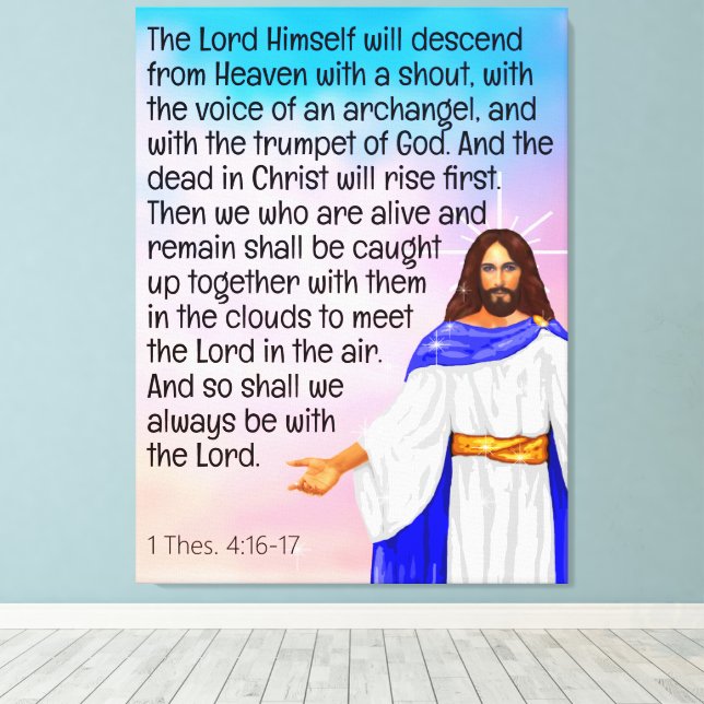 1 Thes. 4:16-17 Canvas Print (Insitu(Wood Floor))