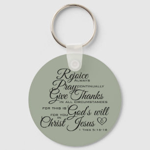 1 Thes 5:16-18 - Scripture Art Key Ring