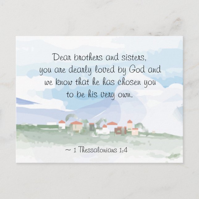 1 Thessalonians 1:4 He has Chosen You Bible Postcard (Front)