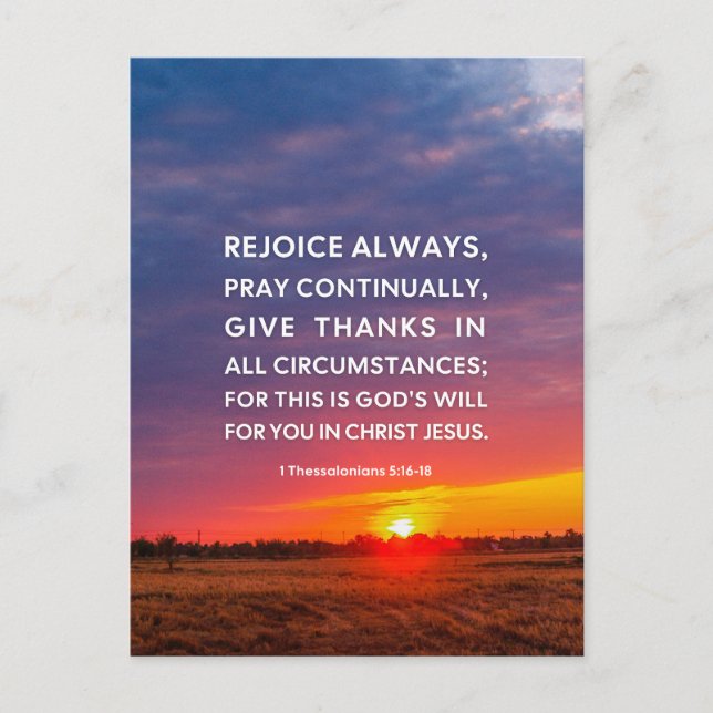 1 Thessalonians 5:16-18 Rejoice Always Postcard (Front)
