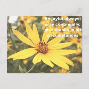 1 Thessalonians 5:16-18 Sunflower Postcard