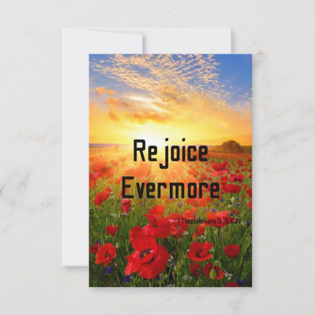 1 Thessalonians 5:16 Bible Scripture Flat Greeting Card (Front)