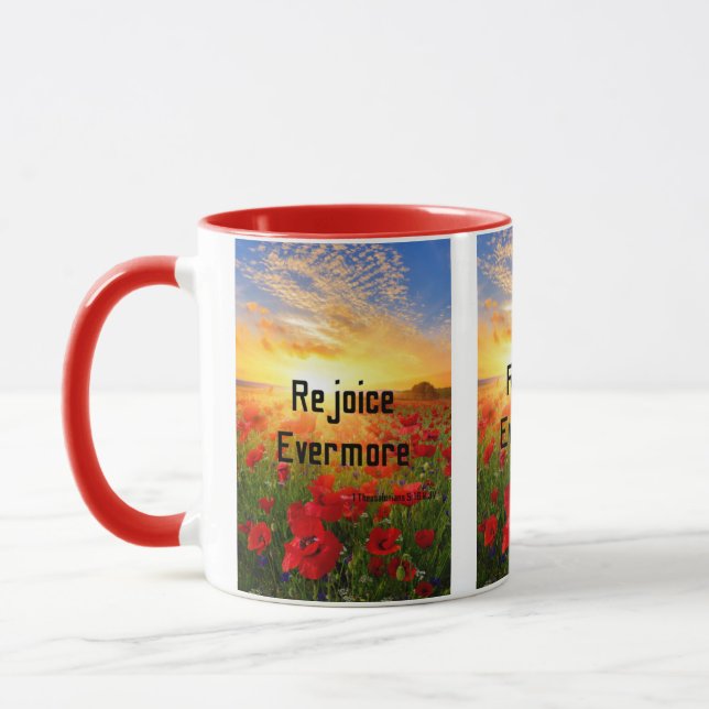 1 Thessalonians 5:16 Bible Scripture Two-Tone Mug (Left)