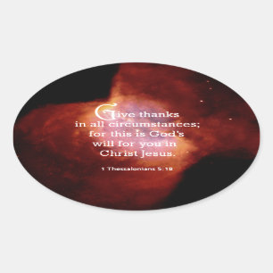 1 Thessalonians 5:18 Oval Sticker