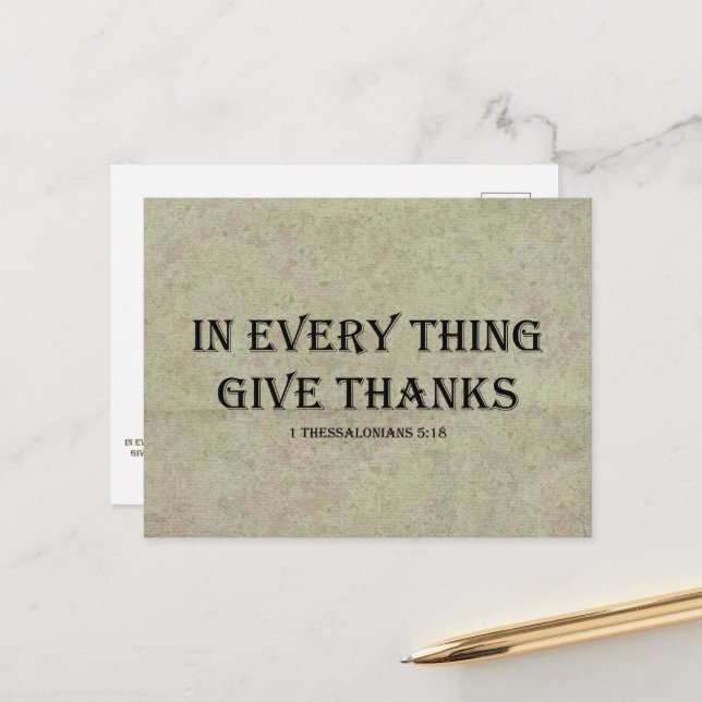 1 Thessalonians 5:18 Postcard (Front/Back In Situ)