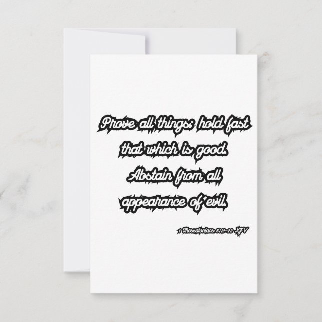 1 Thessalonians 5:21-22 KJV Bible Greeting Card (Front)