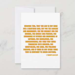 1 Timothy 1:9-10 KJV Bible Scripture Greeting Card