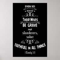 1 Timothy 3:11 Poster