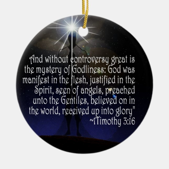 1 TIMOTHY 3:16 SCRIPTURE ORNAMENT JESUS (Front)