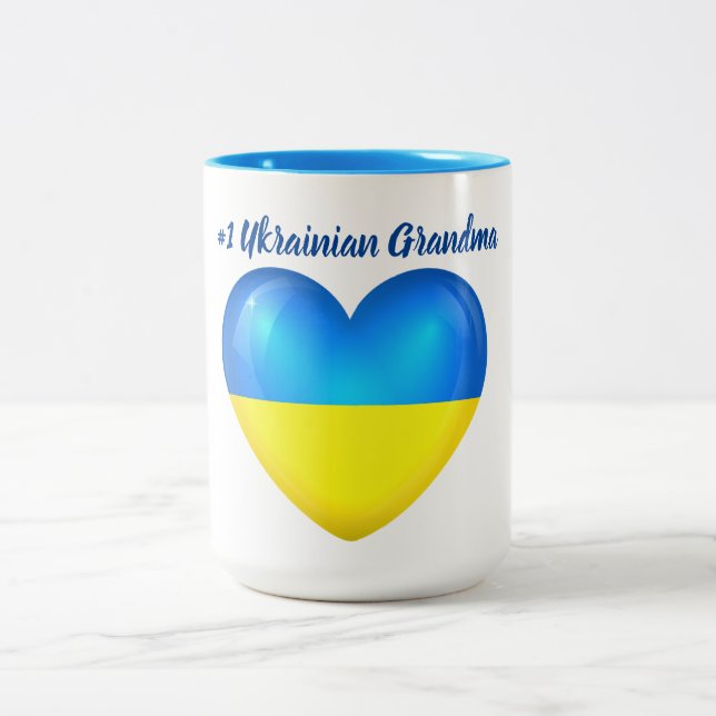 #1 Ukrainian Grandma Two-Tone Coffee Mug (Center)