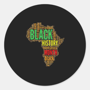 1 Vintage African Map Fist Giftvintage Black Ameri Classic Round Sticker