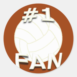 #1 Volleyball Fan Stickers