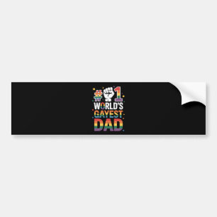 #1 World's Gayest Dad Funny Father's Day LGBT Bumper Sticker