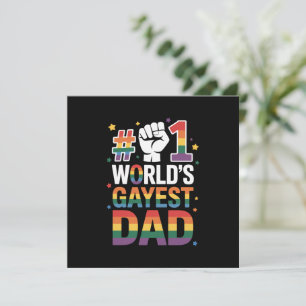 #1 World's Gayest Dad Funny Father's Day LGBT  Invitation