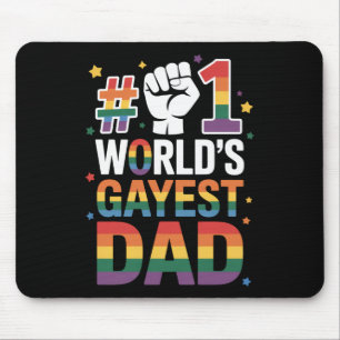 #1 World's Gayest Dad Funny Father's Day LGBT Mouse Mat