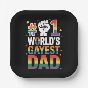 #1 World's Gayest Dad Funny Father's Day LGBT  Paper Plate