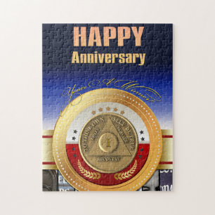 1 Year AA Anniversary Coin You're A Winner Award Jigsaw Puzzle