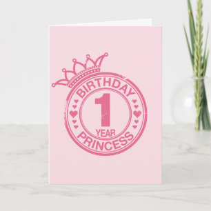 1 year - Birthday Princess - pink Card