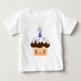 1 Year Cupcake T - Blue Baby T-Shirt