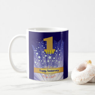 1 Year CUSTOM Recovery Anniversary Bold Numeral Coffee Mug