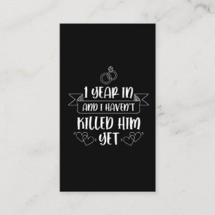 1 Year Husband Wife 1st Wedding Anniversary Business Card