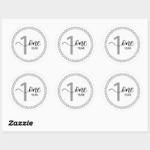 1 Year Milestone  Classic Round Sticker