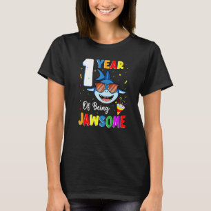 1 Year Of Being Jawsome Shark 1st Birthday 1 Year T-Shirt