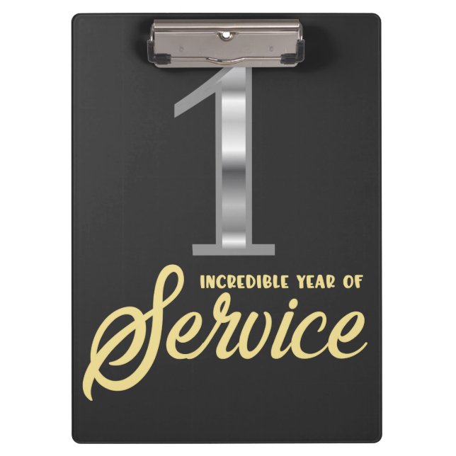 1 Year of Service 1st Employee Anniversary Clipboard (Front)