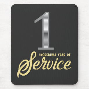 1 Year of Service 1st Employee Anniversary Mouse Mat