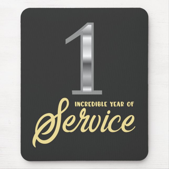 1 Year of Service 1st Employee Anniversary Mouse Mat (Front)
