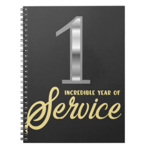 1 Year of Service Employee Appreciation Incentive Notebook