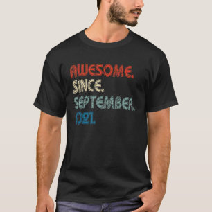 1 Year Old Awesome Since September 2021 1st Birth T-Shirt
