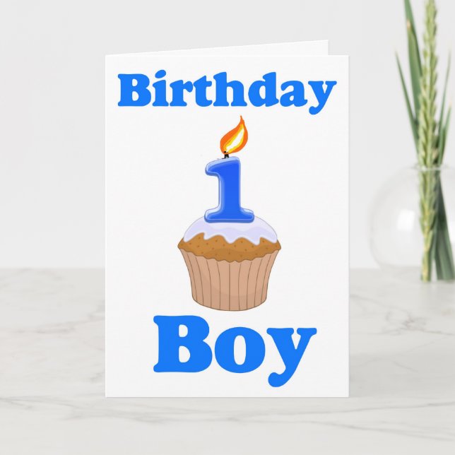 1 Year Old Birthday Boy Card (Front)