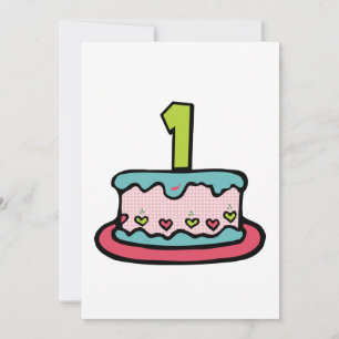 1 Year Old Birthday Cake Card