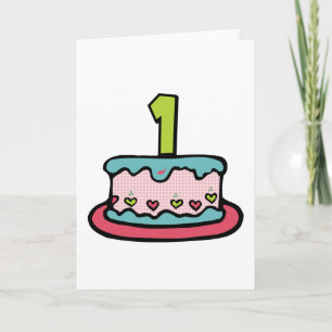 1 Year Old Birthday Cake Card