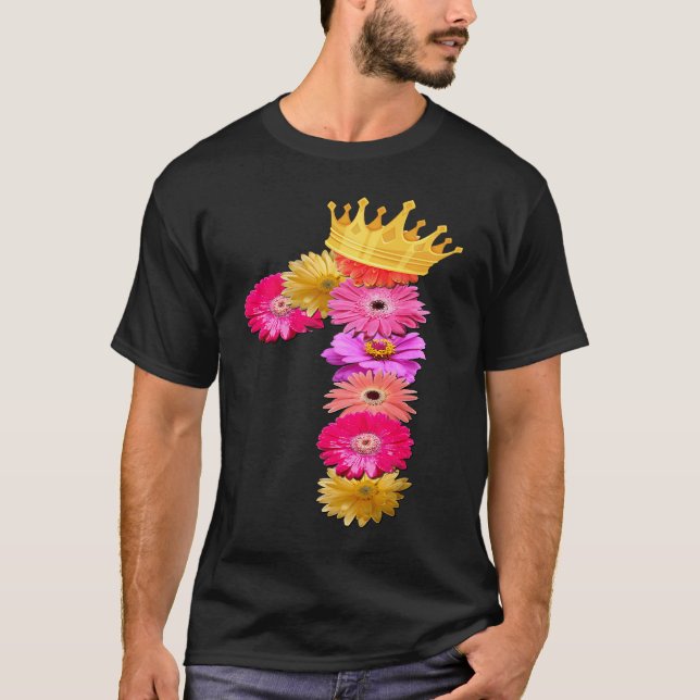 1 Year Old Birthday Flower Crown Its My 1st Birthd T-Shirt (Front)