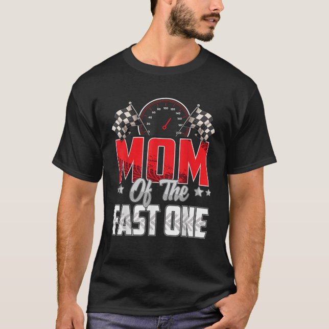 1 year old racing car fast one birthday 1st Family T-Shirt (Front)