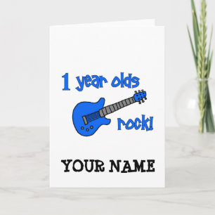 1 year olds rock! Personalised Baby's 1st Birthday Card