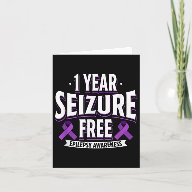 1 Year Seizure Free Epilepsy Awareness Day Support Card (Front)
