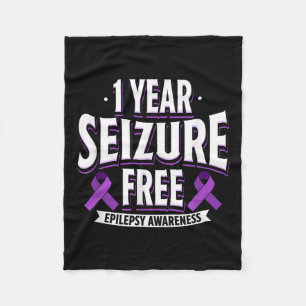 1 Year Seizure Free Epilepsy Awareness Day Support Fleece Blanket
