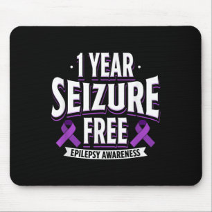 1 Year Seizure Free Epilepsy Awareness Day Support Mouse Mat