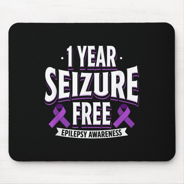 1 Year Seizure Free Epilepsy Awareness Day Support Mouse Mat (Front)