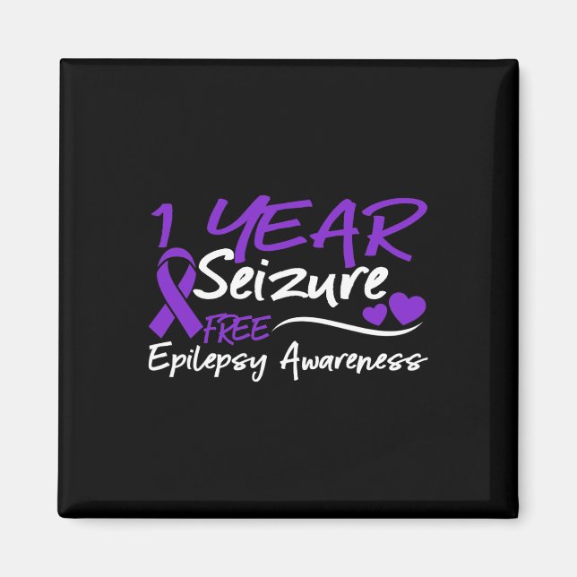 1 Year Seizure Free Epilepsy Awareness Month Purpl Magnet (Front)