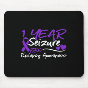 1 Year Seizure Free Epilepsy Awareness Month Purpl Mouse Mat